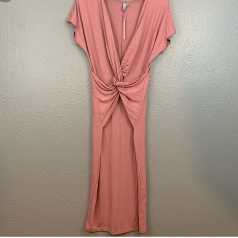 NWT ASOS Maternity Pink Front Knot Midi Dress